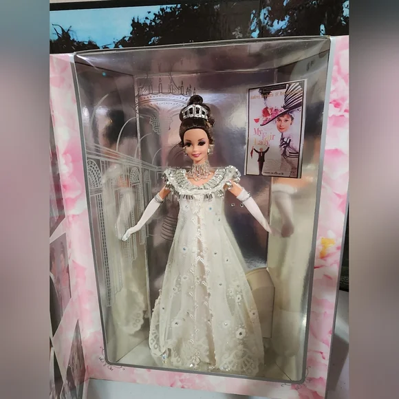 Barbie as Eliza Doolittle My Fair Lady Four (4) Doll Set With Background…